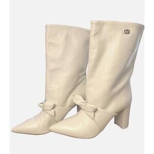 ****Dee Ocleppo Dominic Boots Size 6 Off White Leather Dressy Preppy